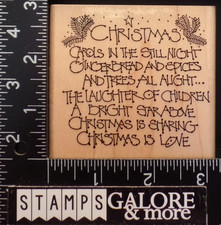 AAW ANNETTE WATKINS RUBBER STAMPS K1203 CHRISTMAS CAROLS IN THE SILENT NIGHT 516