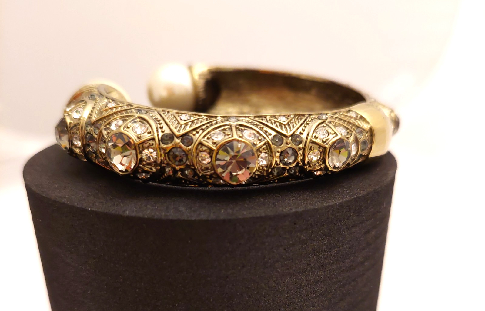 Heidi Daus hinged rhinestone bangle bracelet - image 1