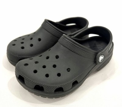 Crocs Classic Clogs Kids Black Unisex Boy Girl Shoes Sandals Junior J1 (NDS)