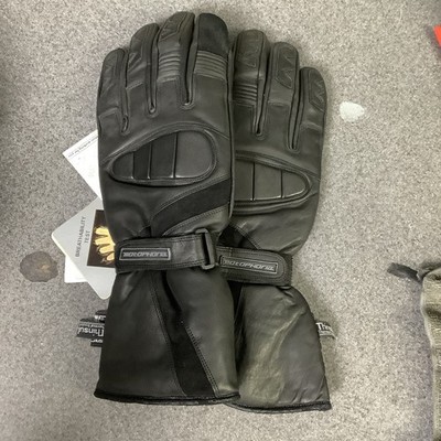 Motophoria Keprotec Men's Leather Motorcycle Gloves Black Size S 14007 M26D