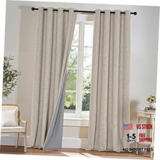 Blackout Curtains for Bedroom 84 Inches Long, 52"W x 84"L Pack of 2 Linen