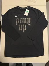 SMU Mustangs "PONY UP" Football Team Issued Nike Dri-Fit Black Sweatshirt XL NWT