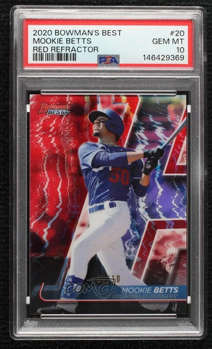 2020 Bowman's Best Red Refractor 10/10 Mookie Betts #20 PSA 10 GEM MT