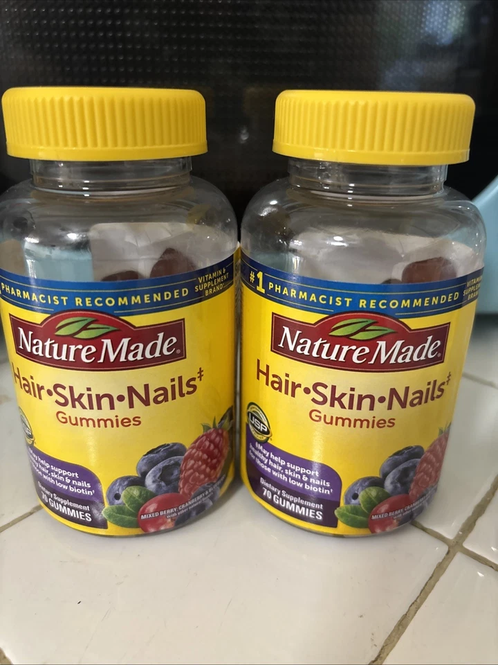 2 Vitafusion And 2 Nature Made Gummies: Hair Skin And Nails. 4 Total. (EXPIRED) - Image 3 of 4