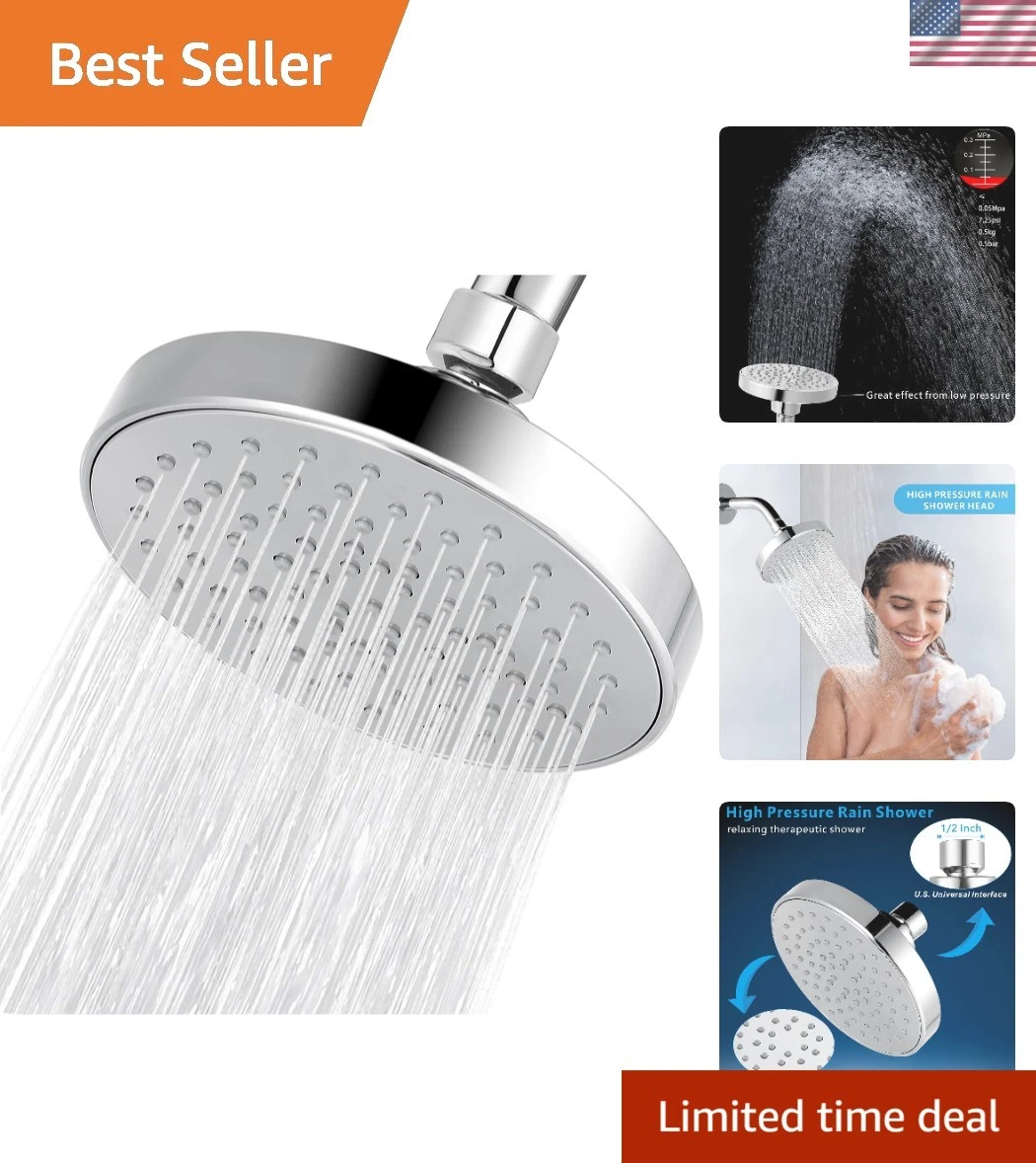 High Pressure Shower Head Rain Bathroom Showerhead Chrome Replacement 4.7 Inches