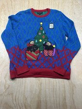 Women's "Blizzard Bay" Christmas sweater w/sloths 100 Cotton L Lined Sloth