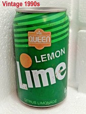 QUEEN LIME Lemon Vintage Empty Soda Can 330ml Hungary 1995 Top Open Collectible