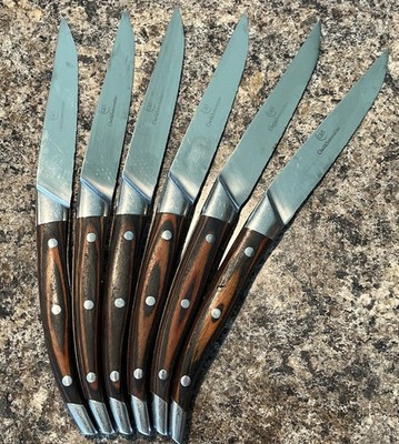 6 pc Chef & Sommelier 9''  Steak Knife Wood Handle