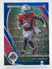 Trey Sermon 2021 Panini Prizm Draft Picks Blue Shimmer Prizm /13 SP #159