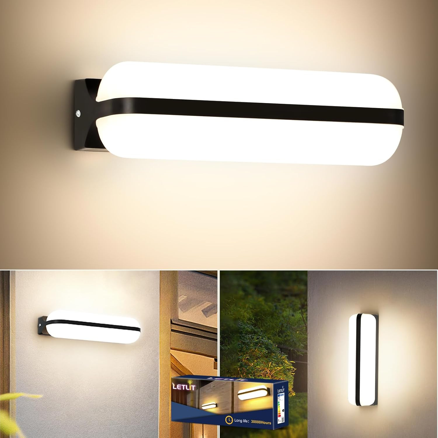 Applique LED 20W IP65 Impermeabile - Illuminazione Sicura Nero