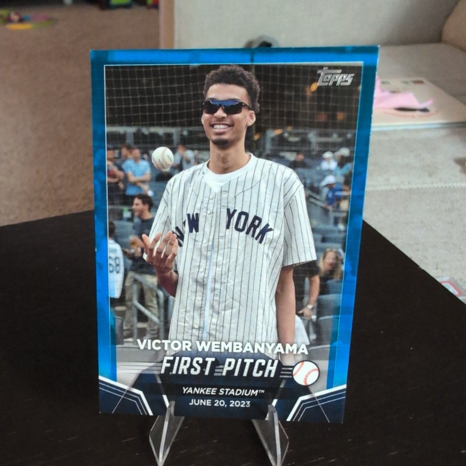 2024 Topps Series 2 - 2023 First Pitch Victor Wembanyama #FP-1 Blue