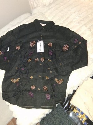 pete d'ego Long Sleave Button Up With Roses