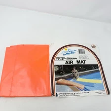 Vintage Intex The Wet Set Air Mat Mattress Inflatable Pool Float Orange 1984 NOS