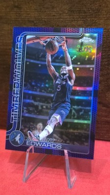 2025-26 Topps Chrome Update Anthony Edwards Purple Basketball Refractor /75 MINT