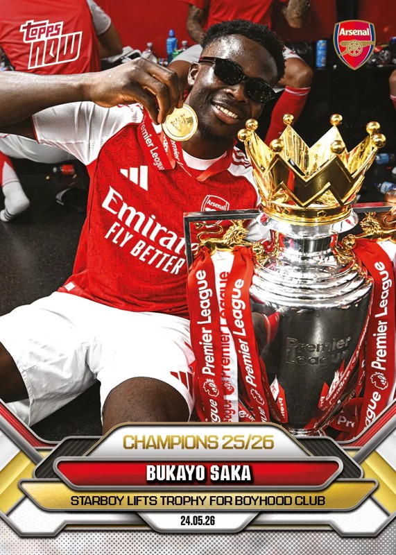 Bukayo Saka – 2025-26 Arsenal FC Topps NOW #4