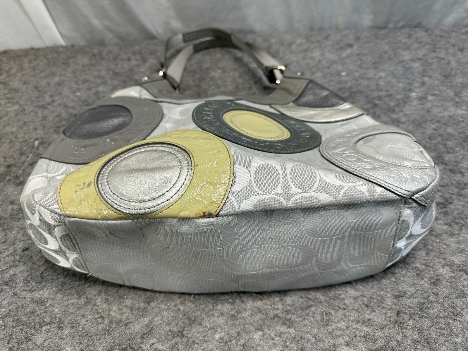 Coach Metallic Round Patchwork Canvas Leather 3 C… - image 7