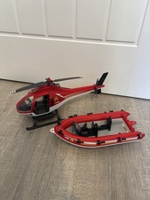 Playmobile Fire Rescue Helicopter(2012) And Boat(2014) Geobra