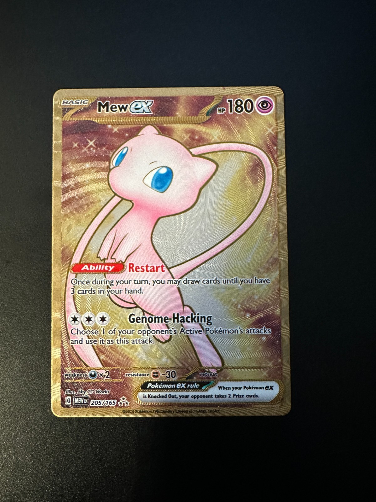 metal mew ex pokemon card value Mew ex Metal Gold Card Scarlet & Violet 151 205/165, NM Pokemon Card
