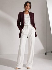ME+EM Burgundy Tailored Blazer Jacket Gold Button UK8  rich burgundy goldbuttons