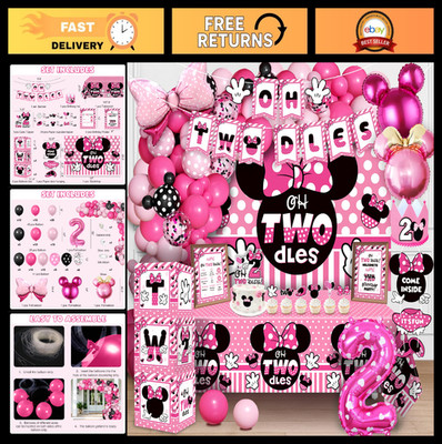 2nd Birthday Party Supplies for Girls - 150 Pcs Decorations & Oh Twodles Theme