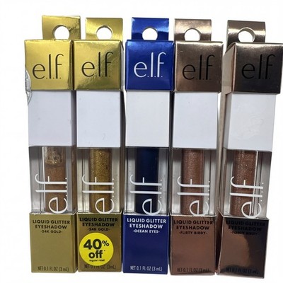 5X Elf Liquid Glitter Eyeshadow 2 - 24K Gold 1 - Ocean Eyes 2 - Flirty Birdy
