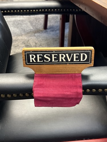 Vintage "Reserved” Church Pew Sign For Funerals, Weddings, Events|Weighted Wood