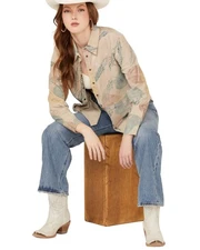 Cleo + Wolf Women's Aron Long Sleeve Printed Shirt - CLSP24W3-OAT