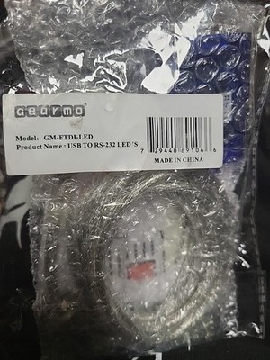 	USB to Serial RS-232 Adapter with LED Indicators FTDI Chipset Supports Windows	