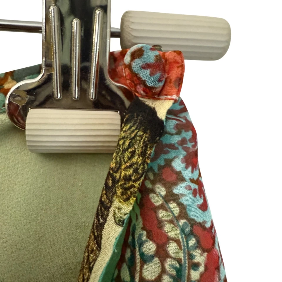 Maxi Falda Envolvente Catherine Malandrino Seda Patchwork Floral Pájaro Bohemio Mujeres 6 Foto 3 de 4