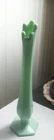 VNTG Westmoreland unmarked green jadeite milkglass footed swung bud vase 10 1/4"