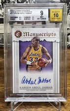 Kareem Abdul-Jabbar 2016 Panini Excalibur Manuscripts #M-KJ /149 BGS 9 Auto 10