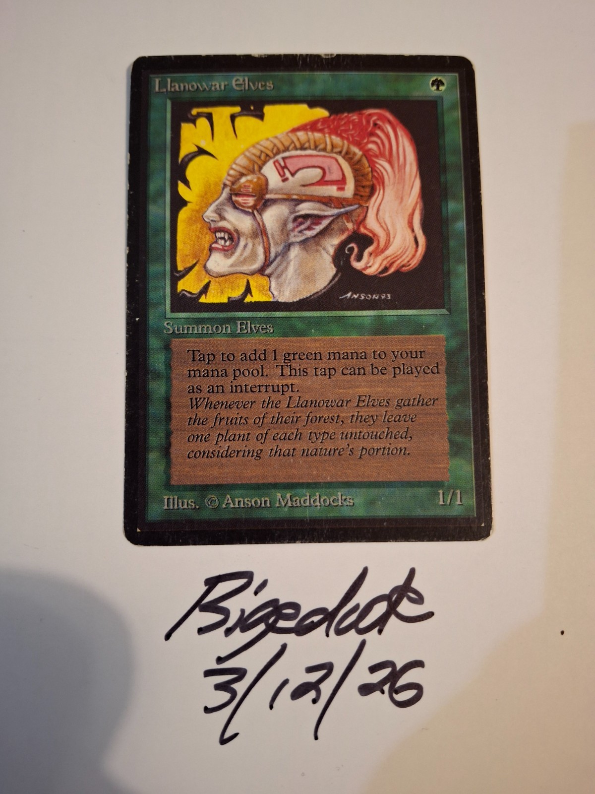 MTG Beta Llanowar Elves - bigedude