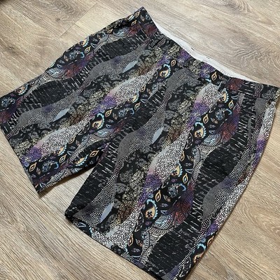 HRESKI Golf Shorts Mens 40 Multicolor Paisley All Over Print Performance Stretch