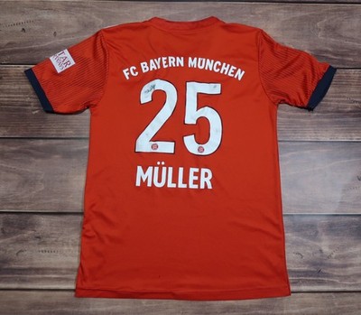Adidas home football shirt Bayern Munich Soccer jersey MULLER 2018 2019, Boys sz