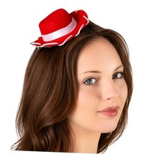 Mini Cowgirl Hat with Clips for Womens Cowboy Mens Adult Cosplay One Size Red