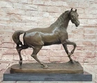 Genuine Bronze Horse Statue Barye Prancing Stallion Collectible Home Decor Sale
