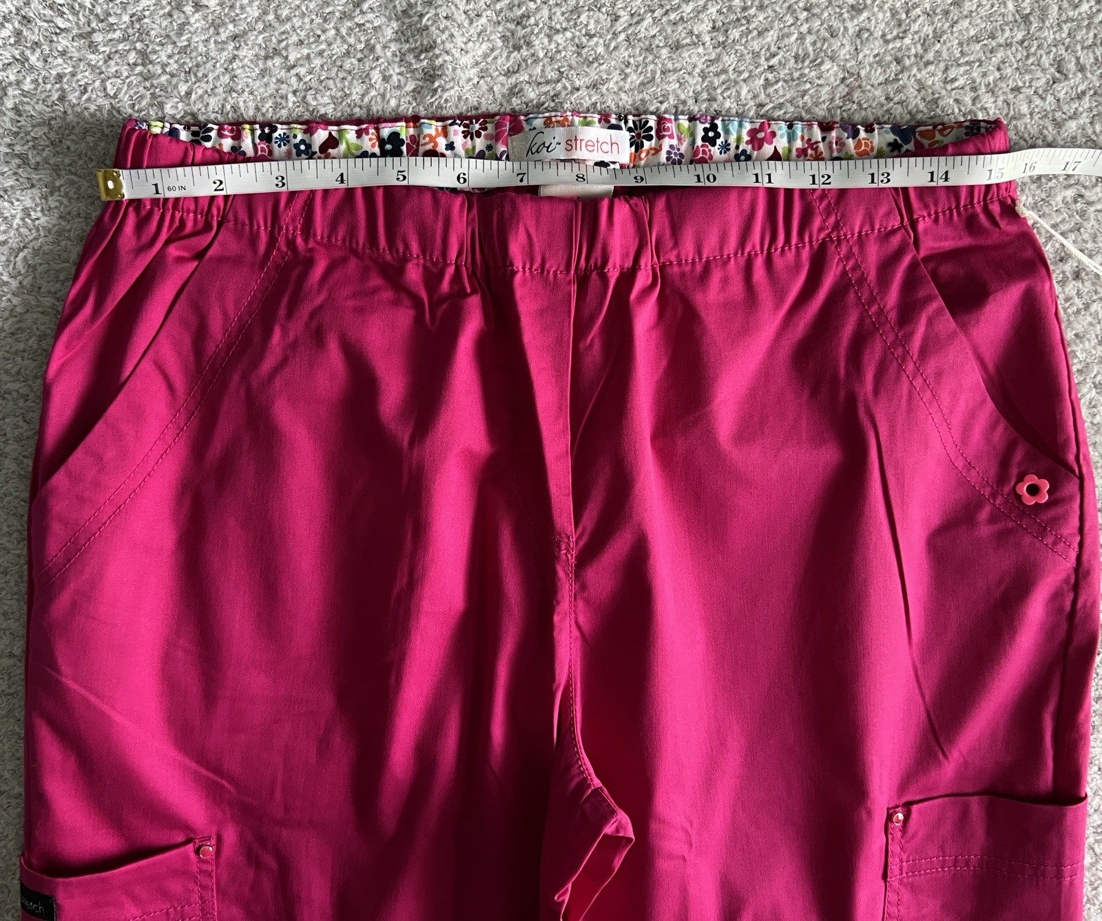 Koi Stretch Scrub Pants Women’s Medium Petite Lipstick Pink Krysta Cargo Nursing