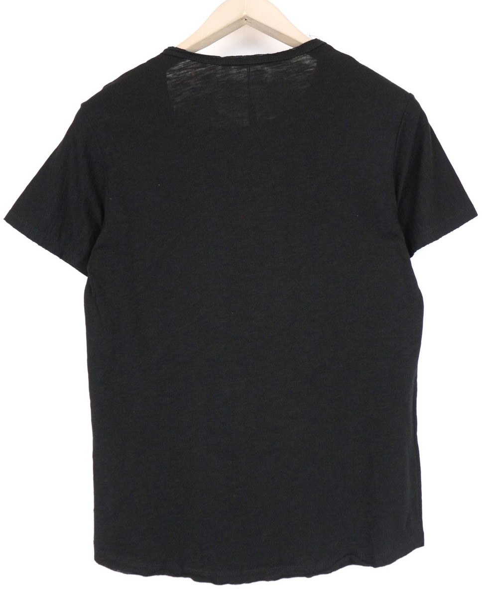TAKESHY KUROSAWA Men T-Shirt S Black Cotton Pull On Short Sleeve