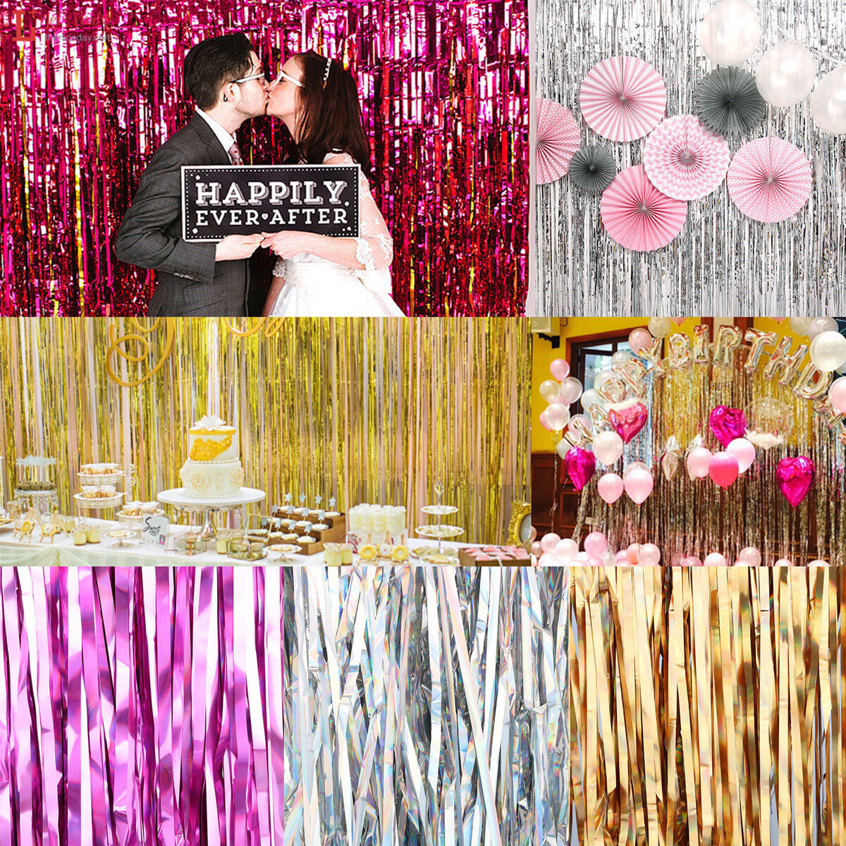 Metallic Foil Fringe Rain Tassel Curtain Decor Birthday Wedding Party