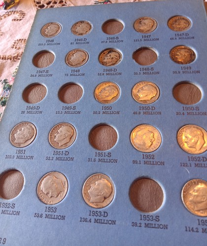 Roosevelt Dime Collection 1946 to 1965 Partial Set. - Picture 3 of 6