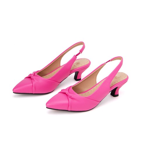 US Big Size Pointed Toe Slingbacks Sandals Womens Stilettos Mid Heel Party Shoes - Picture 36 of 37