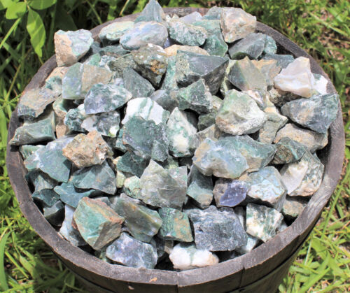 10 Natural Rough Moss Agate Crystals (Raw Agate, Crystal Healing) - Bild 9 von 9
