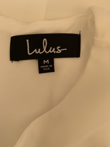 NWT Lulu's Short Sleeve Shift Dress Sz M White Ivory Bridal Party Dress Cocktail - Picture 7 of 8