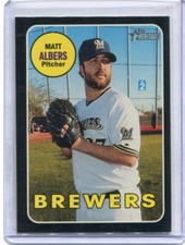 2018 Topps Heritage - MATT ALBERS - Black Border Parallel #601 - BREWERS /50