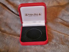 Pobjoy Mint presentation box for Isle of Man tri-gold crown, red, box only!