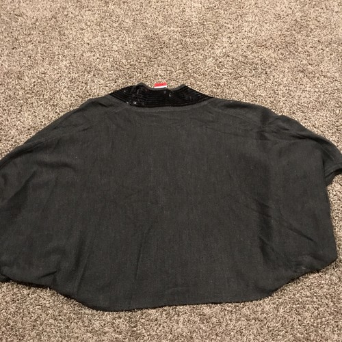 Allie & Rof Womens 3x Gray & Black Sequin Open Batwing Cardigan Acrylic Nwt A47 - Picture 3 of 3