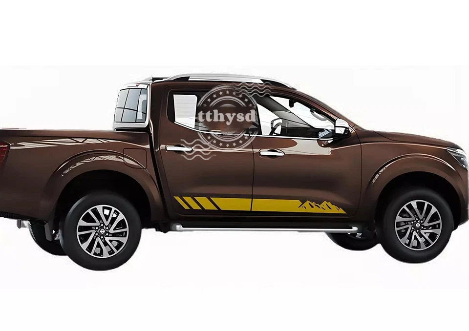 适用于日产 Navara Np300 山地条纹图形贴纸乙烯基 2 件 全新 — 第 4/4 张图片