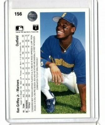 KEN GRIFFEY JR 1990 Upper Deck Baseball card #156 Seattle KEN GRIFFEY JR 1990 Upper Deck Baseball card #156 Seattle