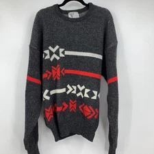 Vintage Tyrolia by Head Large Pullover Sweater Wool Fair Isle Nordic Winter Flaw