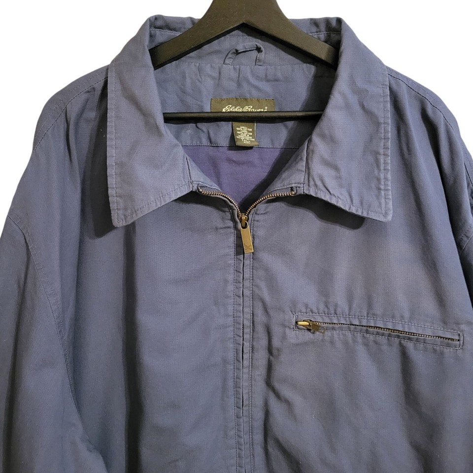 Eddie Bauer Jacket Men's 4XL Tall Blue Cotton Full Zip Outdoor Chore eBay